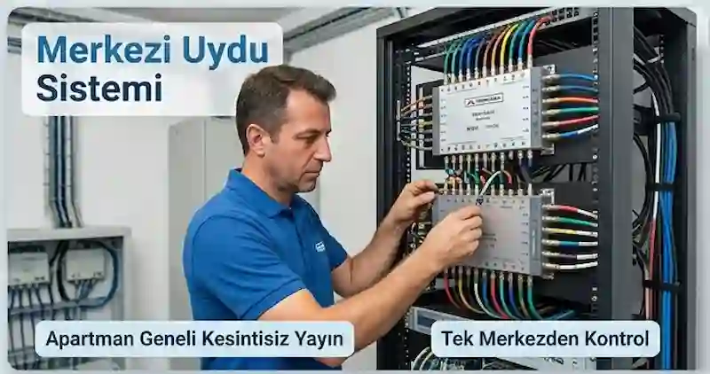 Merkezi Uydu Sistem Apartman ve siteler için merkezi uydu sistem kurulumu.